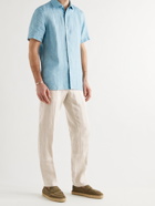 ERMENEGILDO ZEGNA - Garment-Dyed Linen Trousers - Neutrals