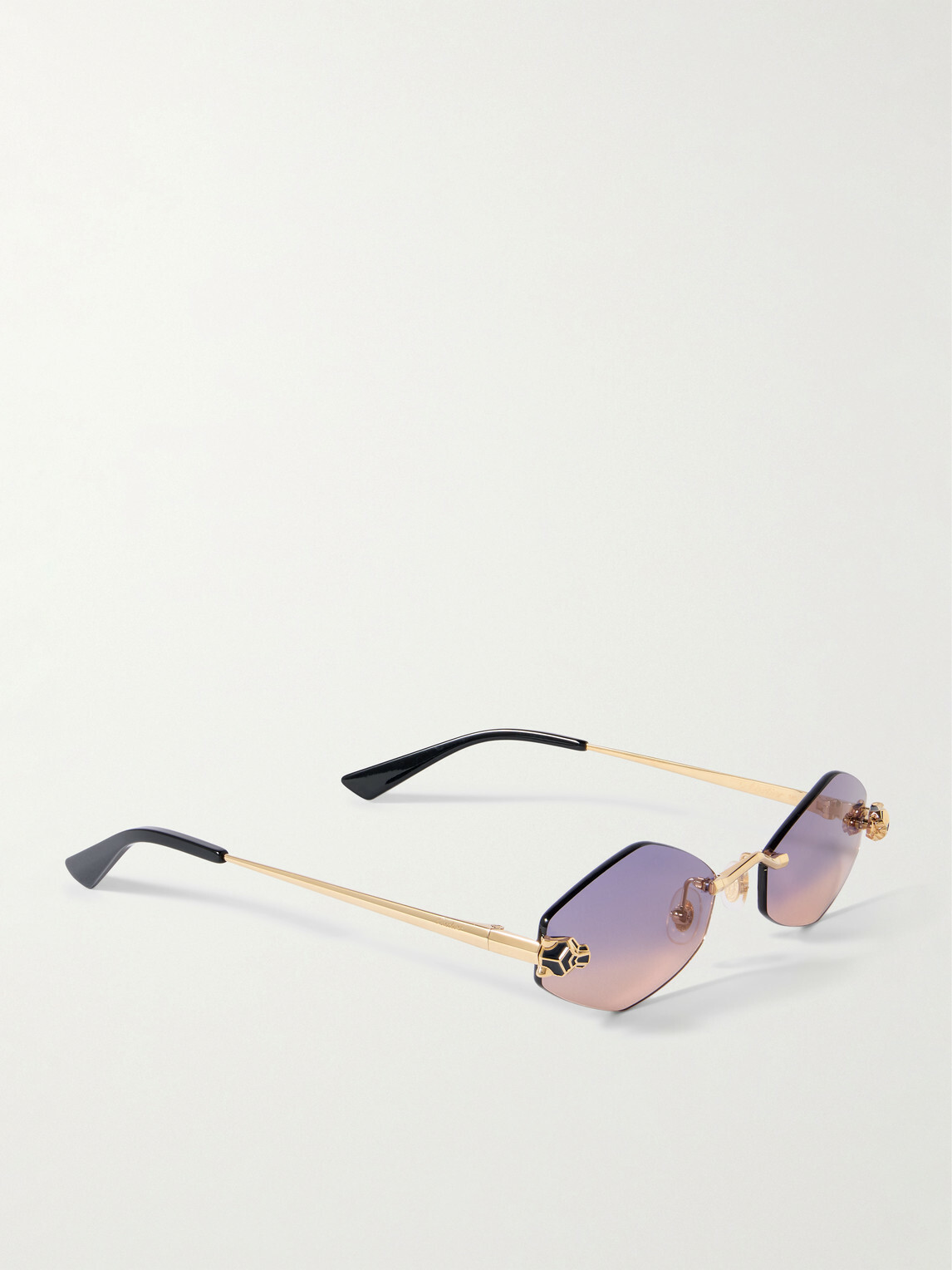 Cartier Eyewear - Panthère de Cartier Rimless Hexagon-Frame Gold-Tone Sunglasses