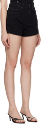 Ksubi Black Rise N Hi Stealth Denim Shorts