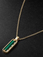 Suzanne Kalan - Gold, Malachite and Diamond Pendant Necklace