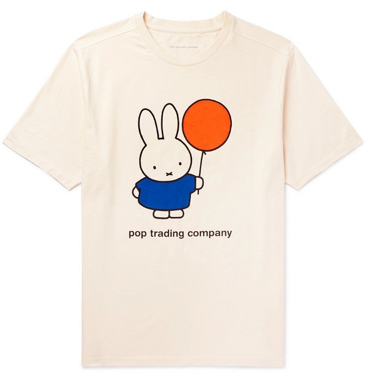 Photo: Pop Trading Company - Bruna Printed Cotton-Jersey T-Shirt - Off-white