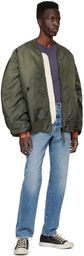 Acne Studios Green Polyester Bomber Jacket