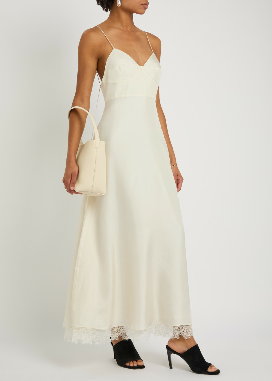 Rohe Lace-hem Silk Maxi Dress Cream