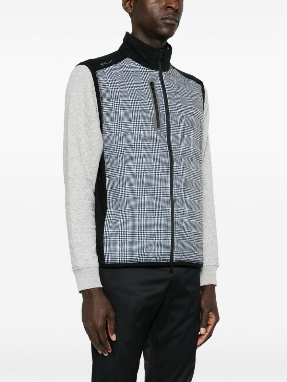 RLX Ralph Lauren Black Checked Panelled Gilet
