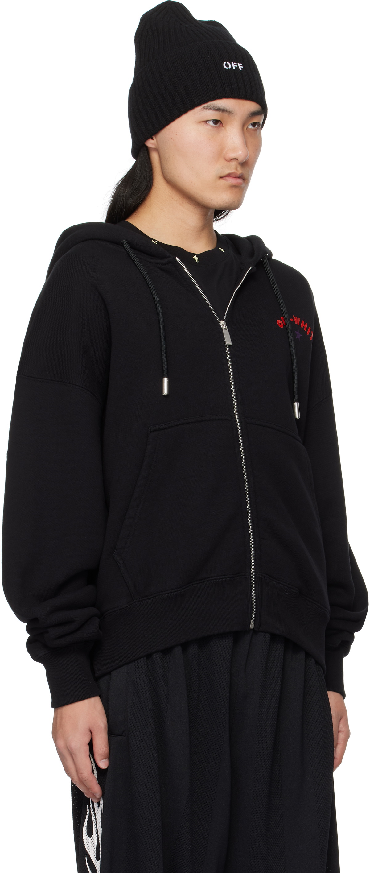 Off-White Black Star Arrow Zip Skate Hoodie Off-White