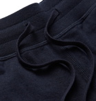 TOM FORD - Slim-Fit Tapered Cotton, Silk and Cashmere-Blend Jersey Sweatpants - Blue