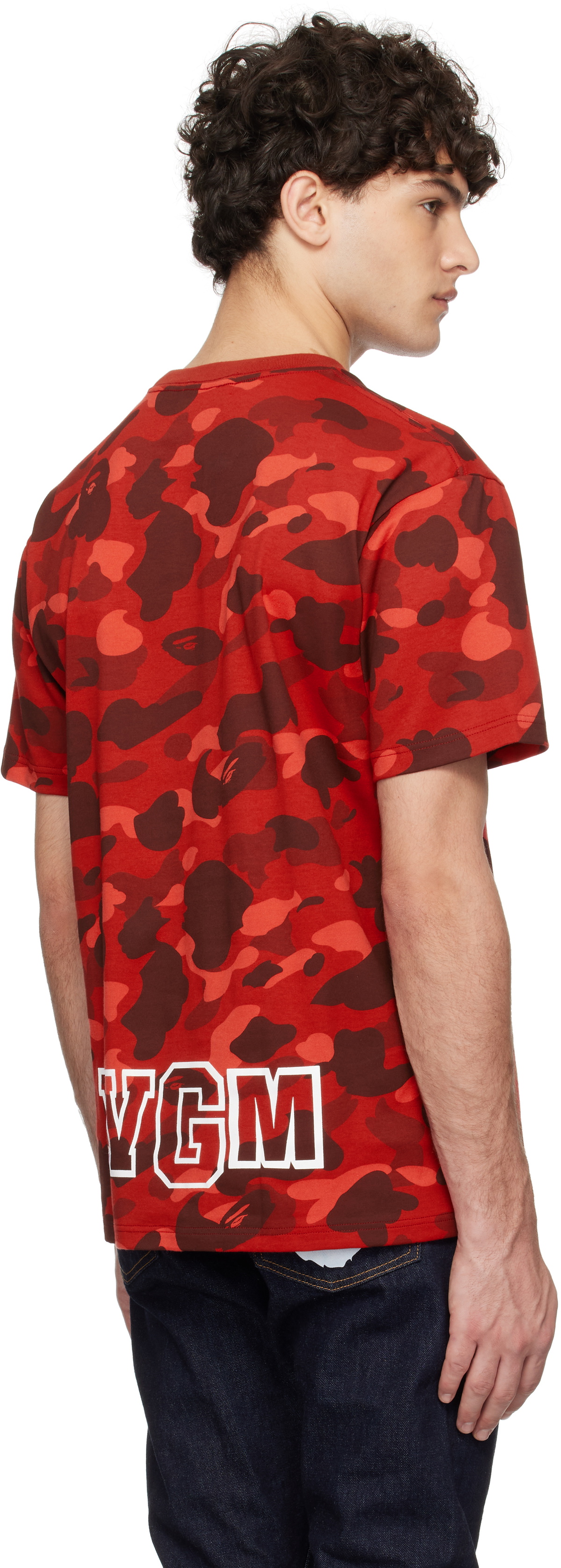 BAPE Red Color Camo Shark T-shirt