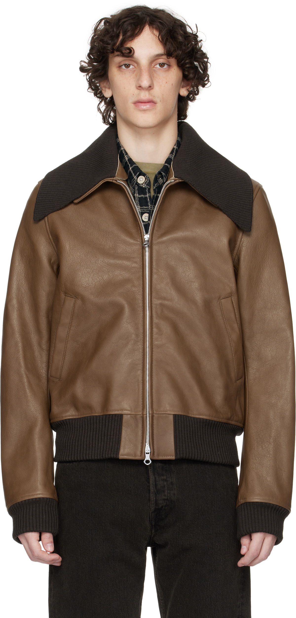 OUR LEGACY Pharos Leather Bomber Jacket for Men | MR PORTER