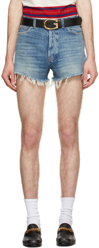 Photo: Gucci Blue Eco Resinated Denim Shorts