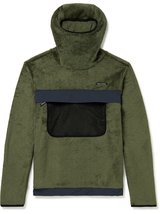 Photo: DISTRICT VISION - Noah Shell and Mesh-Trimmed Polartec Fleece Hoodie - Green