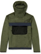 DISTRICT VISION - Noah Shell and Mesh-Trimmed Polartec Fleece Hoodie - Green
