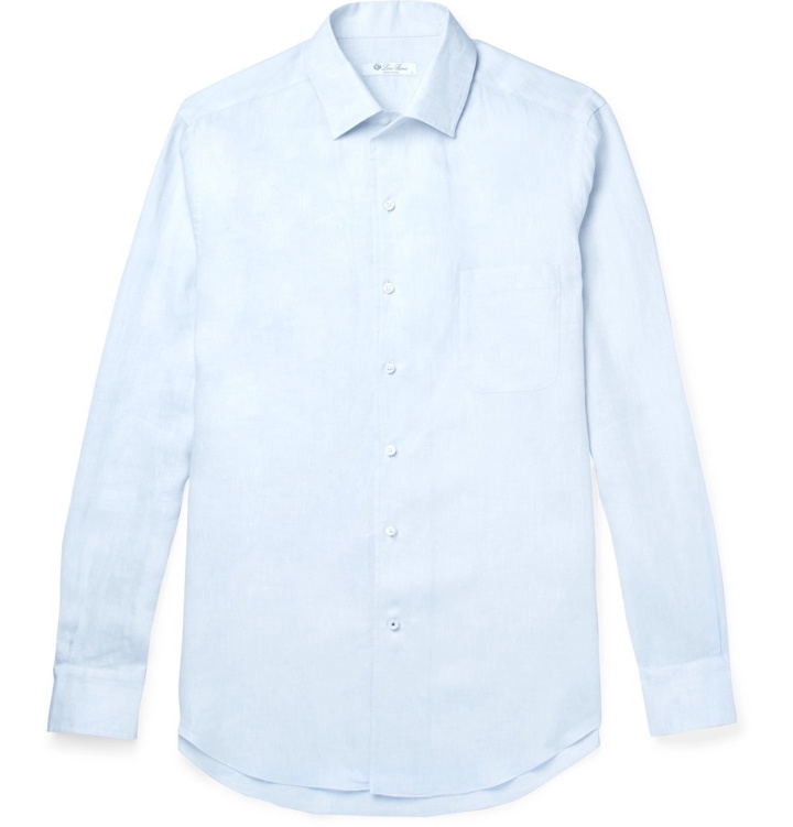 Photo: Loro Piana - Andre Slub Linen Shirt - Blue