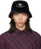 Burberry Black Knight Stamp Faux Fur Bucket Hat