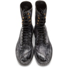 Dolce and Gabbana Black Leather Vintage-Look Boots