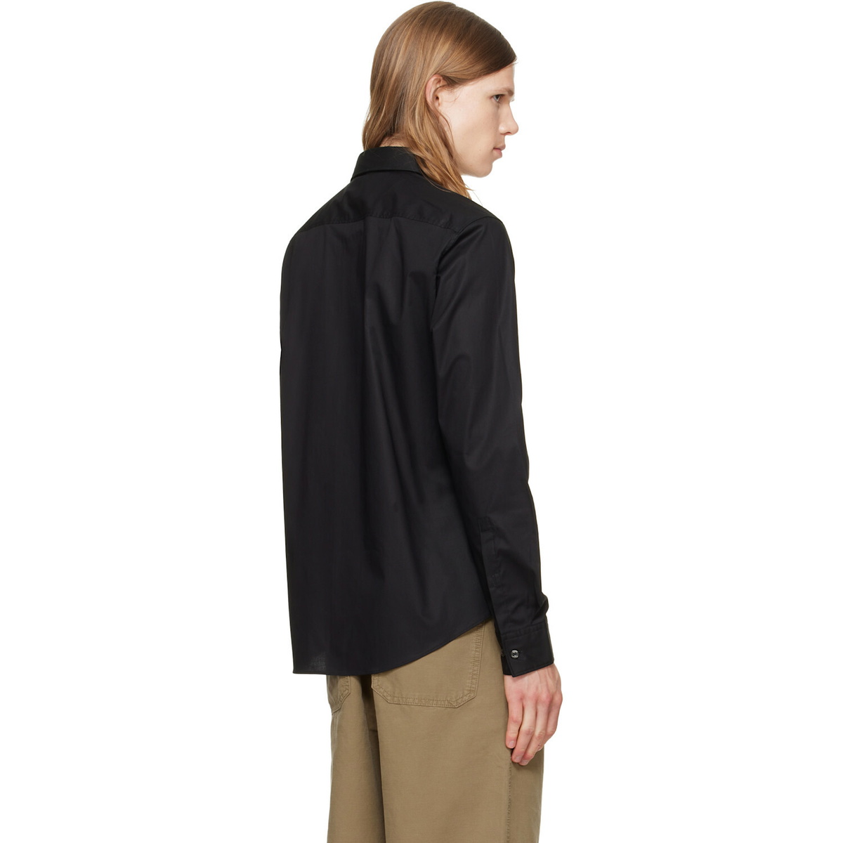 Hugo Black Stretch-Cotton Canvas Slim-Fit Shirt
