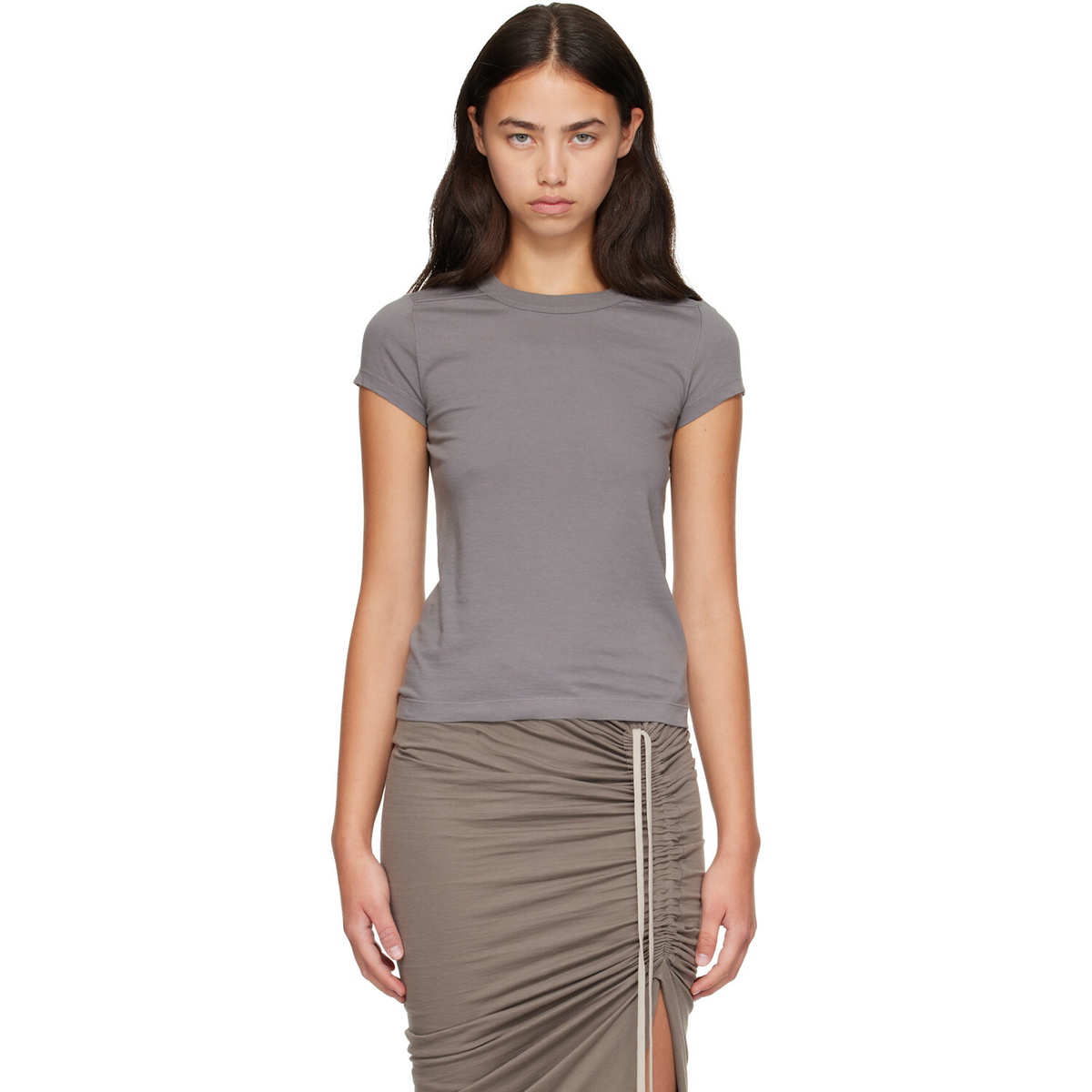 Rick Owens Gray Tower Cropped Level T-shirt