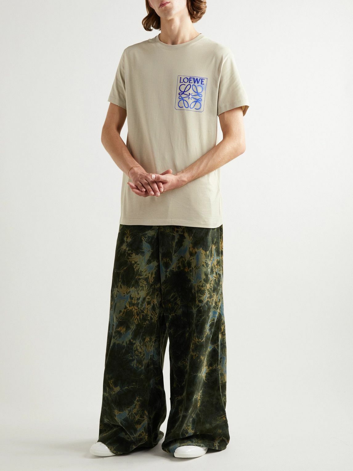 24AW new/LOEWE アナグラムコットンTシャツ T-Shirt Gray Loewe - Anagram Logo-Detailed Cotton-Jersey T-Shirt - Gray Loewe