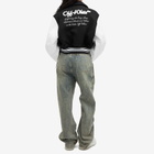 Off-White Women's WO Simple Cropped Varsity Jacket in Black White