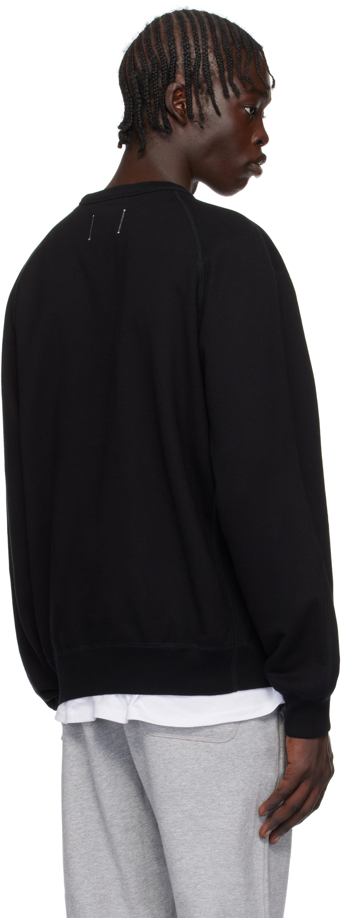 Reigning Champ Black Midweight Terry Standard Crewneck Sweatshirt