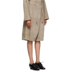 Lemaire Beige Suede Shorts