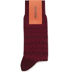Missoni - Crochet-Knit Cotton-Blend Socks - Men - Burgundy