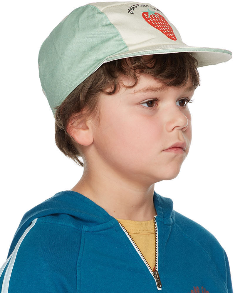 Bobo Choses Kids Green & Off-White Strawberry Cap Bobo Choses
