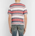 Saint Laurent - Striped Linen and Cotton-Blend T-Shirt - Men - Multi