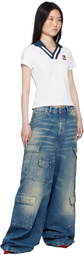 AMBUSH Blue Vintage Wash Denim Cargo Pants