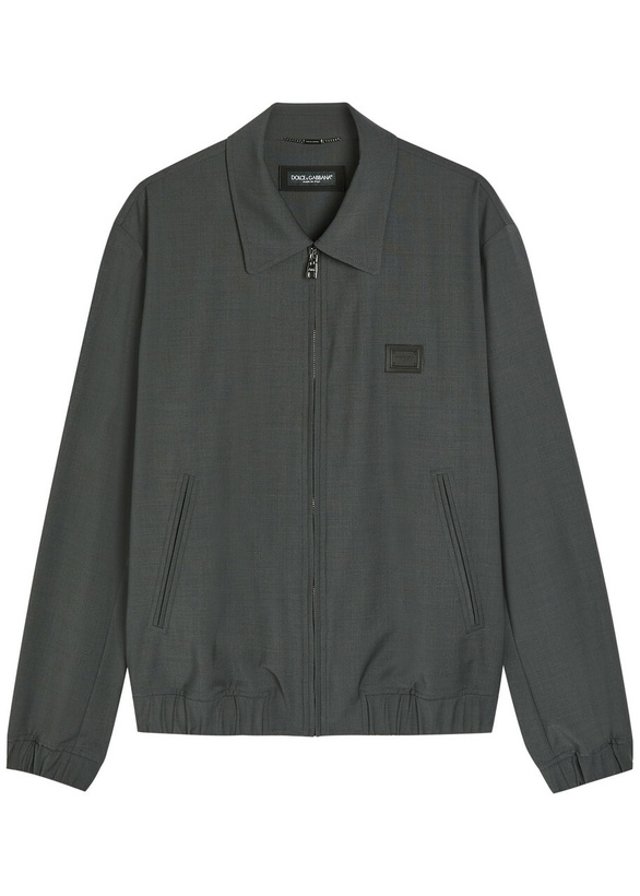 Photo: Dolce & Gabbana Logo-appliquéd Wool-blend Jacket Grey
