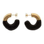 Sunnei Gold and Black Small Rubberized Hoop Earrings