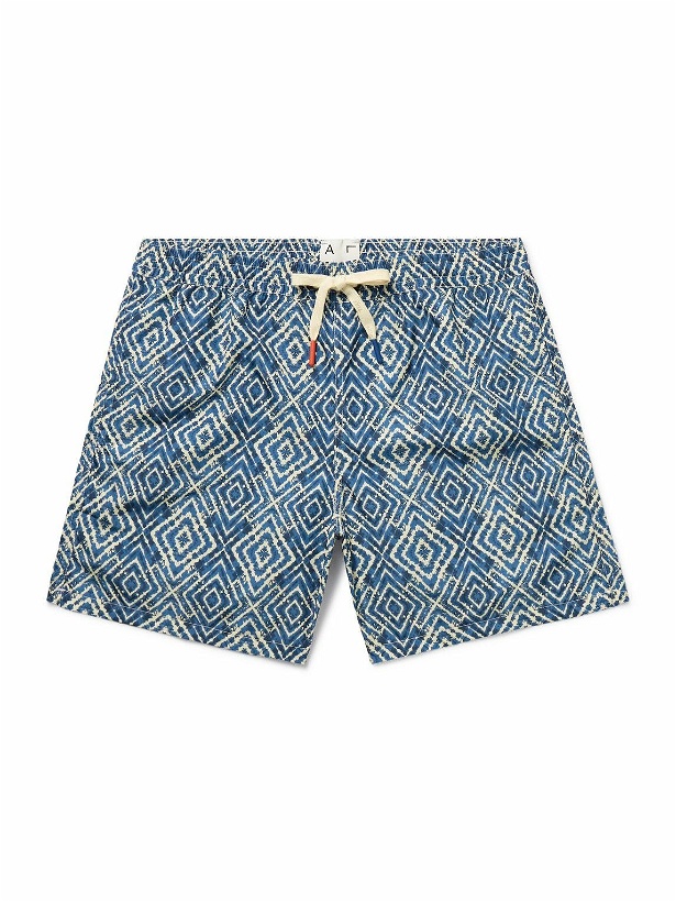 Photo: Altea - Slim-Fit Mid-Length Printed Swim Shorts - Blue