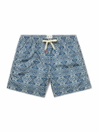 Altea - Slim-Fit Mid-Length Printed Swim Shorts - Blue