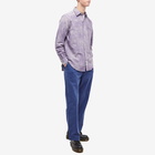 Aries Men's Overdyed Oxford Stripe Shirt in Purple