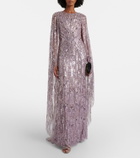 Jenny Packham Elio embellished caped gown