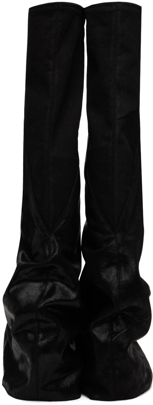 Rick Owens DRKSHDW Black Fetish Tall Boots Rick Owens Drkshdw