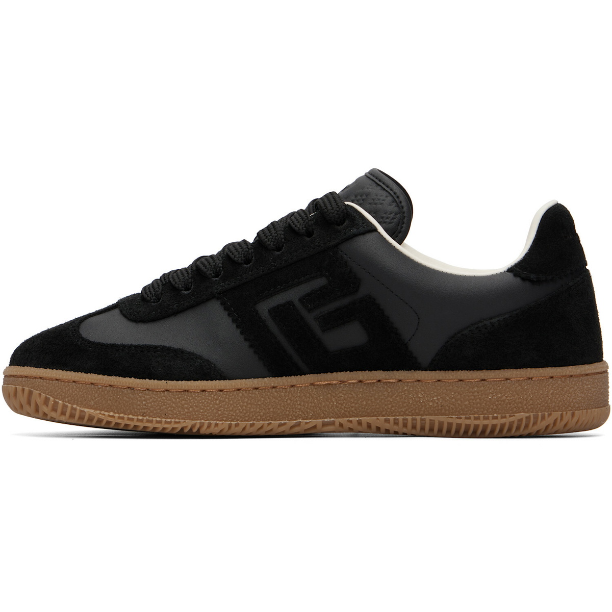 BALMAIN Black Suede & Smooth Leather 'Balmain Swan' Sneakers