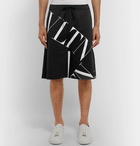 Valentino - Logo-Print Tech-Jersey Drawstring Shorts - Black