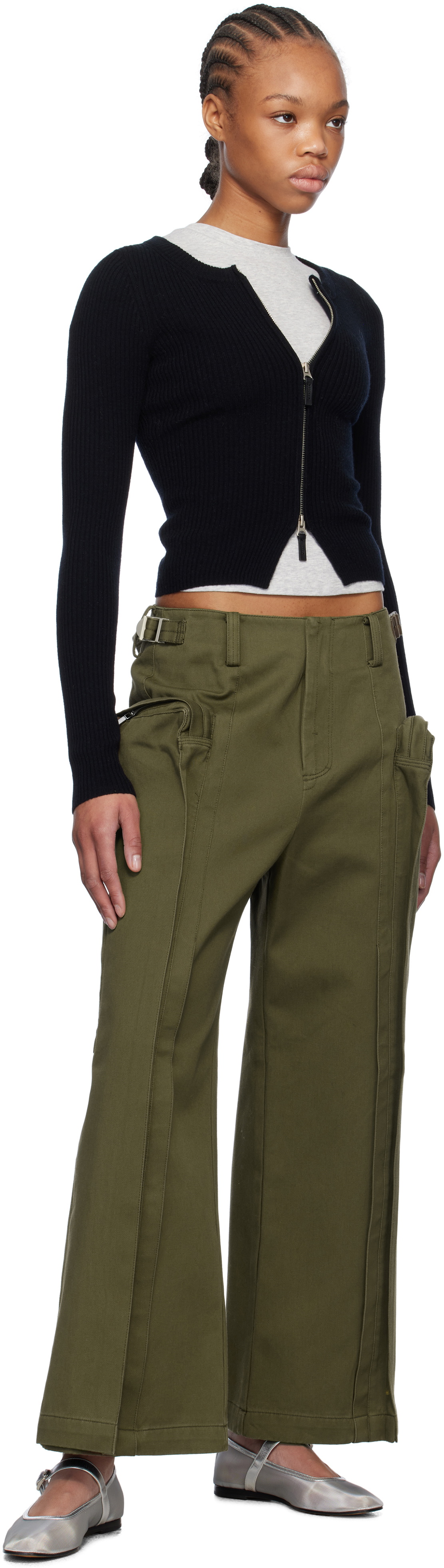 Fax Copy Express Khaki Vertical Pocket Cargo Pants