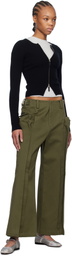 Fax Copy Express Khaki Vertical Pocket Cargo Pants