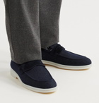 Loro Piana - Summer City Walk Suede-Trimmed Wool-Blend Denim Loafers - Blue