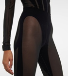 Wolford - x Mugler Flock Shaping paneled stirrup leggings