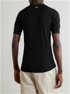 Schiesser - Karl Heinz Organic Cotton-Jersey Henley T-Shirt - Black