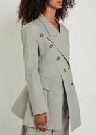 A.W.A.K.E Mode Asymmetric Double-breasted Stretch-wool Blazer No Colour