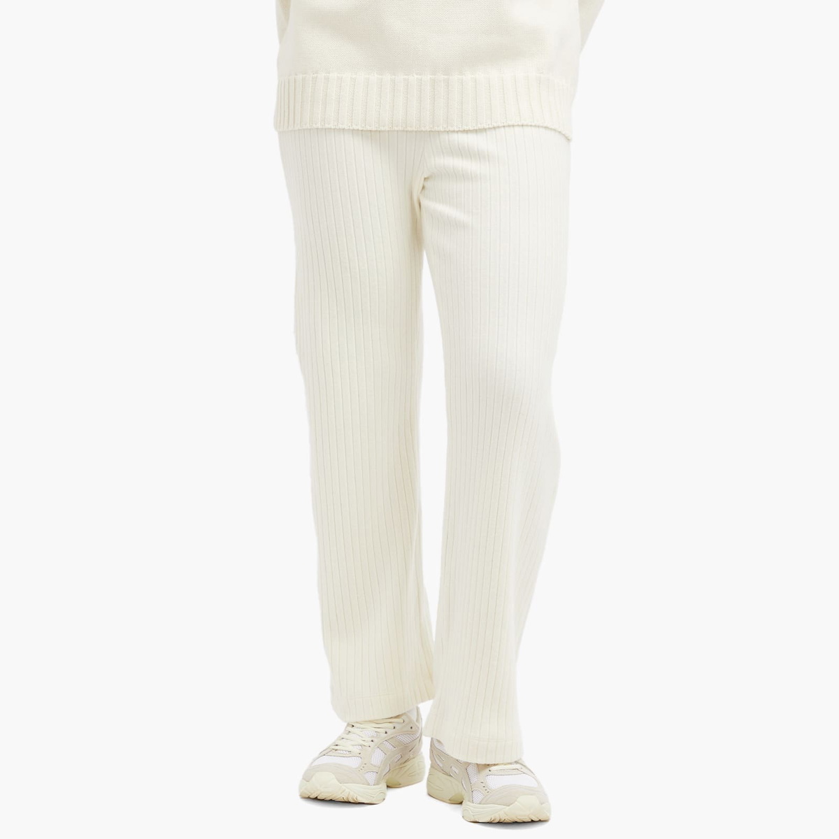 DONNI. Women's Sweater Rib Simple Pants in Creme