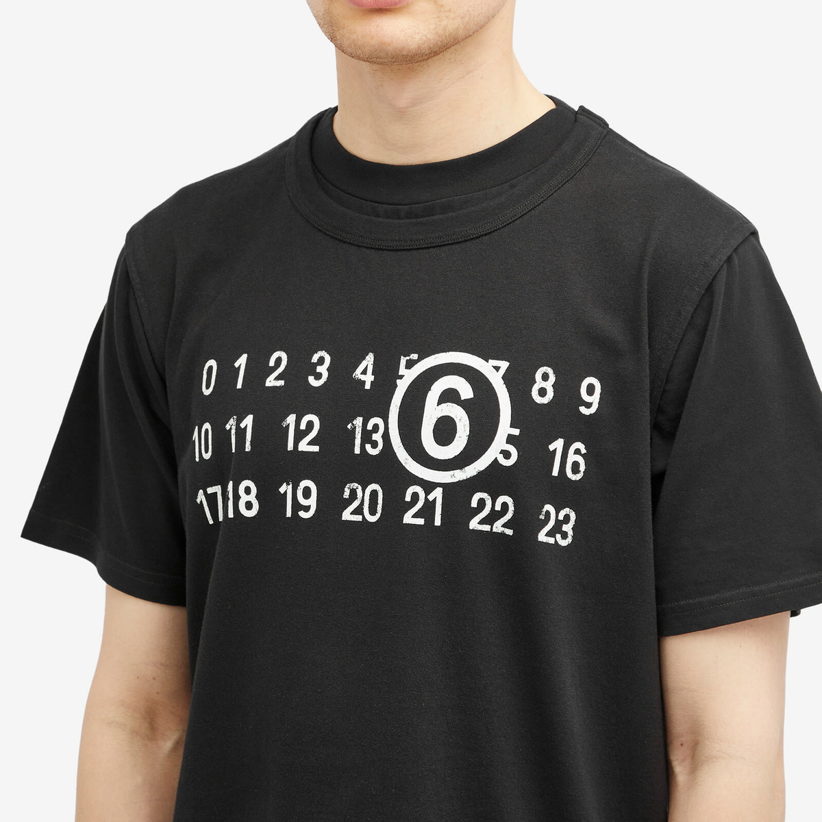 MM6 Maison Margiela Men's Number Logo T-Shirt in Black