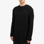 Comme des Garçons Men's Wool Garter Stitch Knit in Black