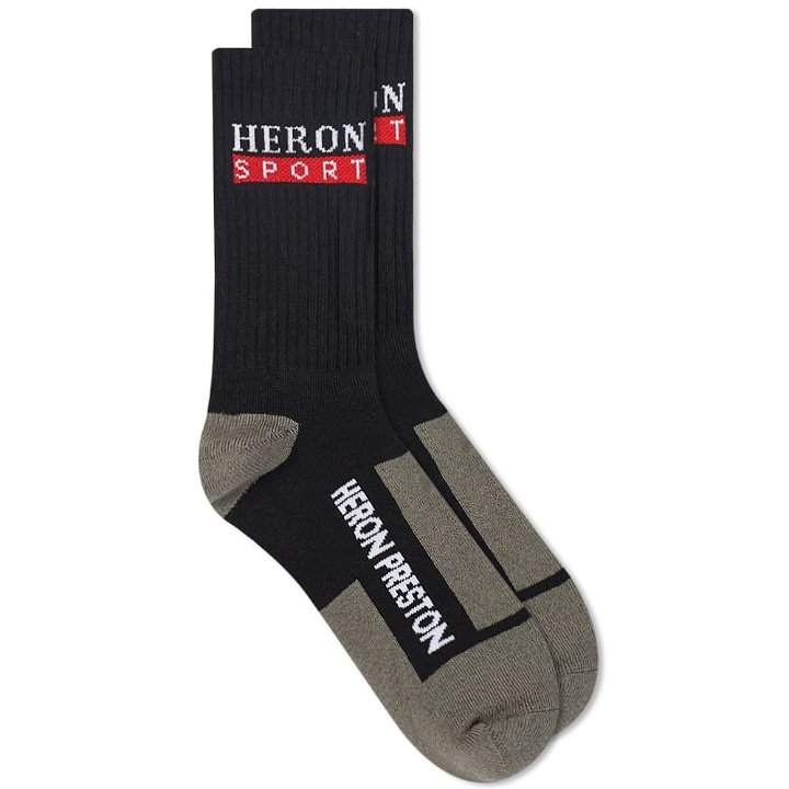 Photo: Heron Preston Men's Heron Sport Long Socks in Black