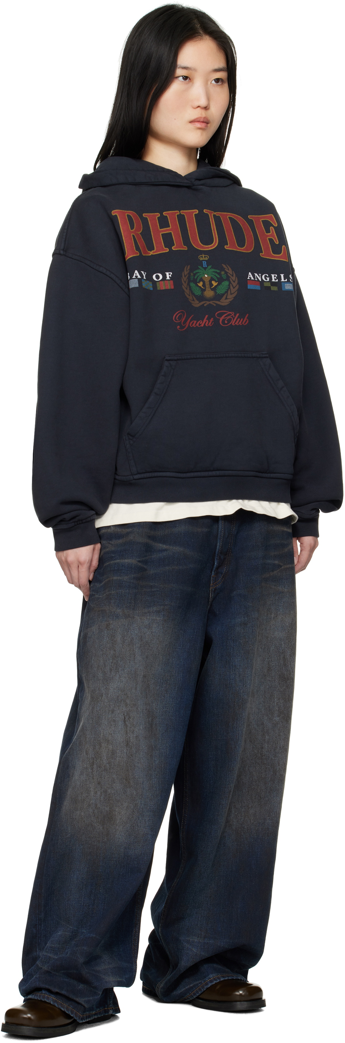 Rhude Navy 'Bay Of Angels Yacht Club' Hoodie