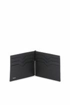 VALEXTRA leather bifold money clip wallet Black