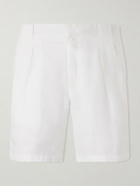 Mr P. - Straight-Leg Pleated Linen Shorts - White